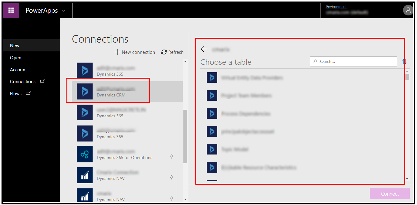 database tables