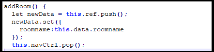 Room data to Firebase Database