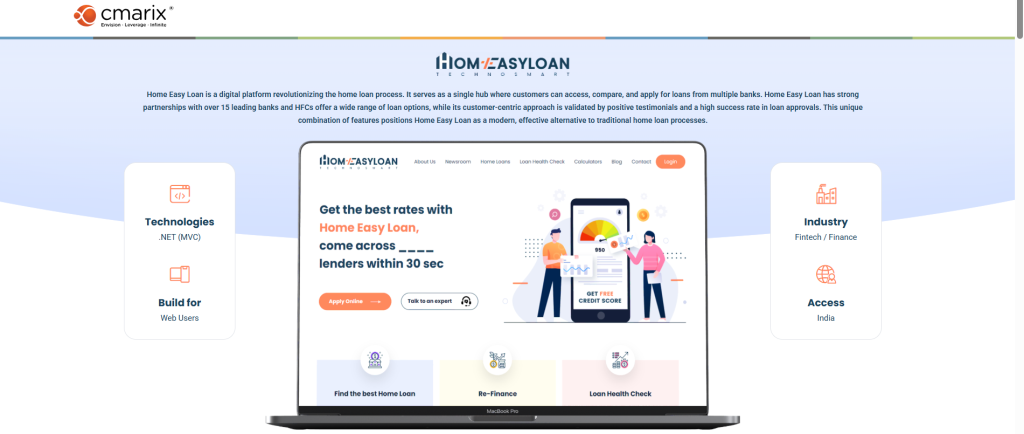 Digital loan platform with user interface