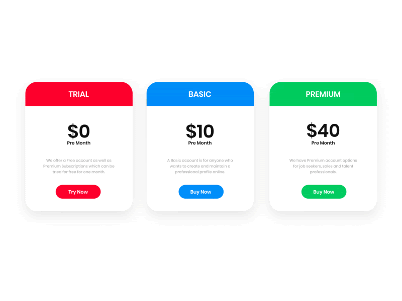 Creating Account And Pricing Options