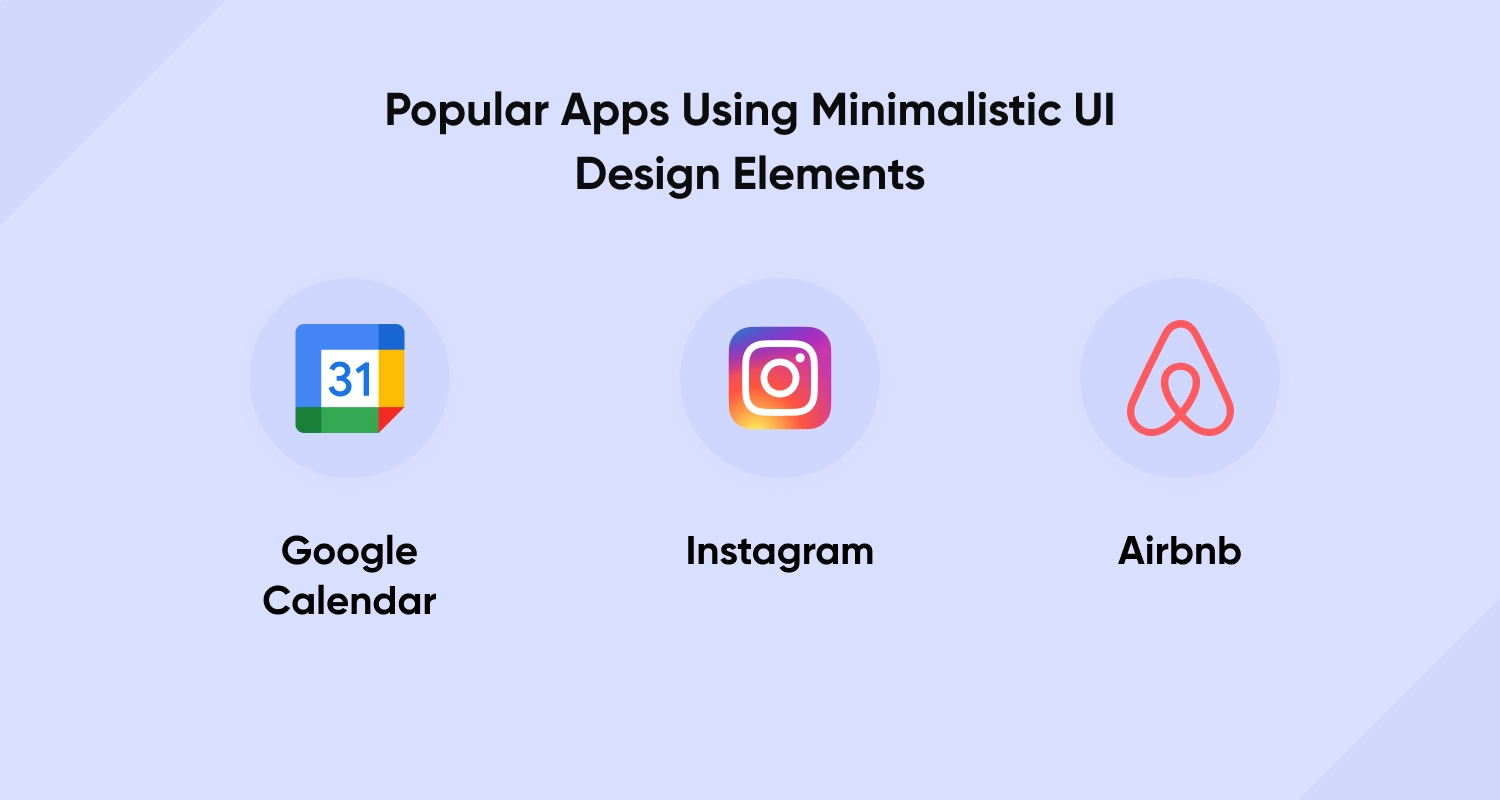 Popular Apps Using Minimalistic UI Design Elements