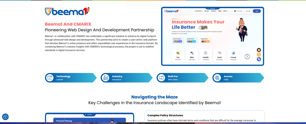 Website design partnership for insurance solutions
