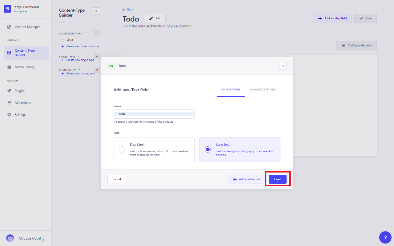 todo add new Text field