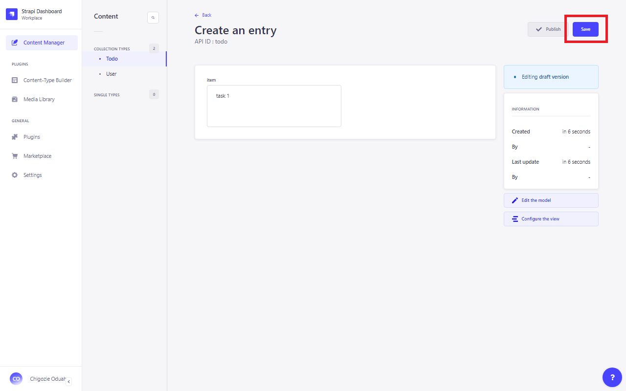 Create an entry