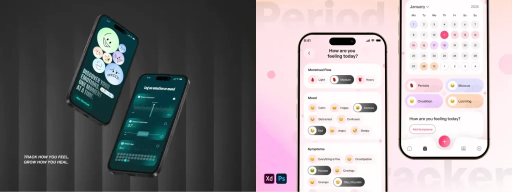 period tracking app design