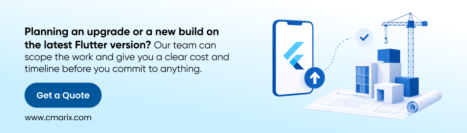 Flutter upgrade promotion with contact information