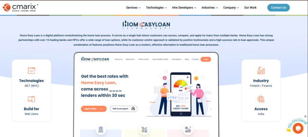 Digital platform for loan comparison services